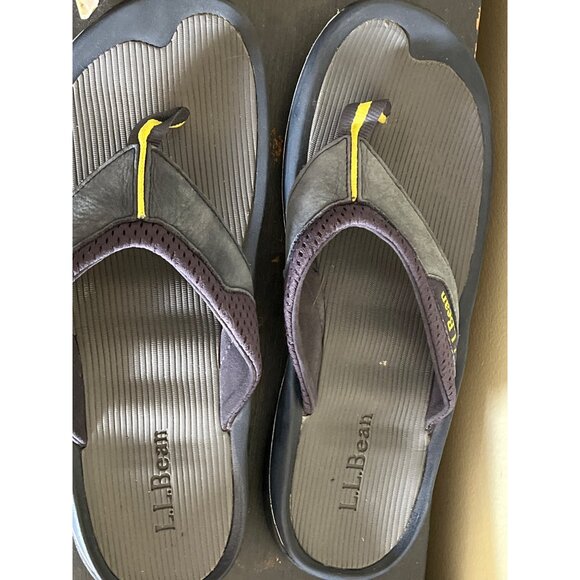 L.L.Bean Mens Swift River Flip Flops 12 M Navy & Gray Gorpcore Outdoors - Picture 3 of 8